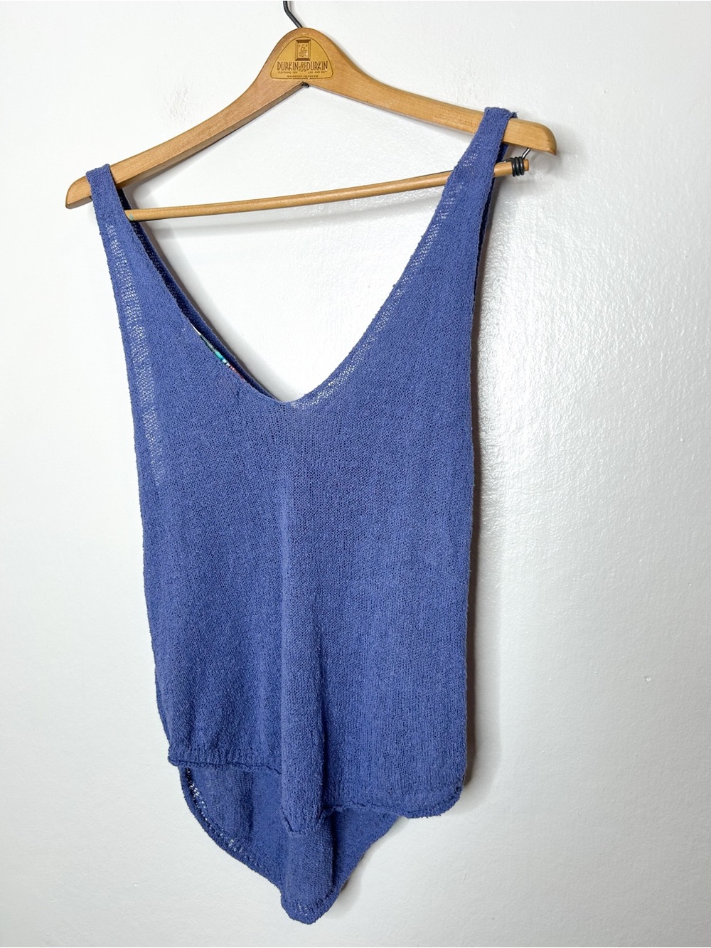Free People FP Beach Boucle Knit Sweater Tank Top Periwinkle Medium M - Picture 6 of 6